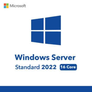 Windows Server 2022, Standard edition, 16 core license, Hyper-V, Active Directory, business server, secured-core, server license