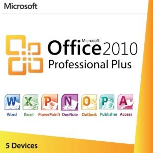 Microsoft Office 2010 Professional Plus – License Key for 5 PCs