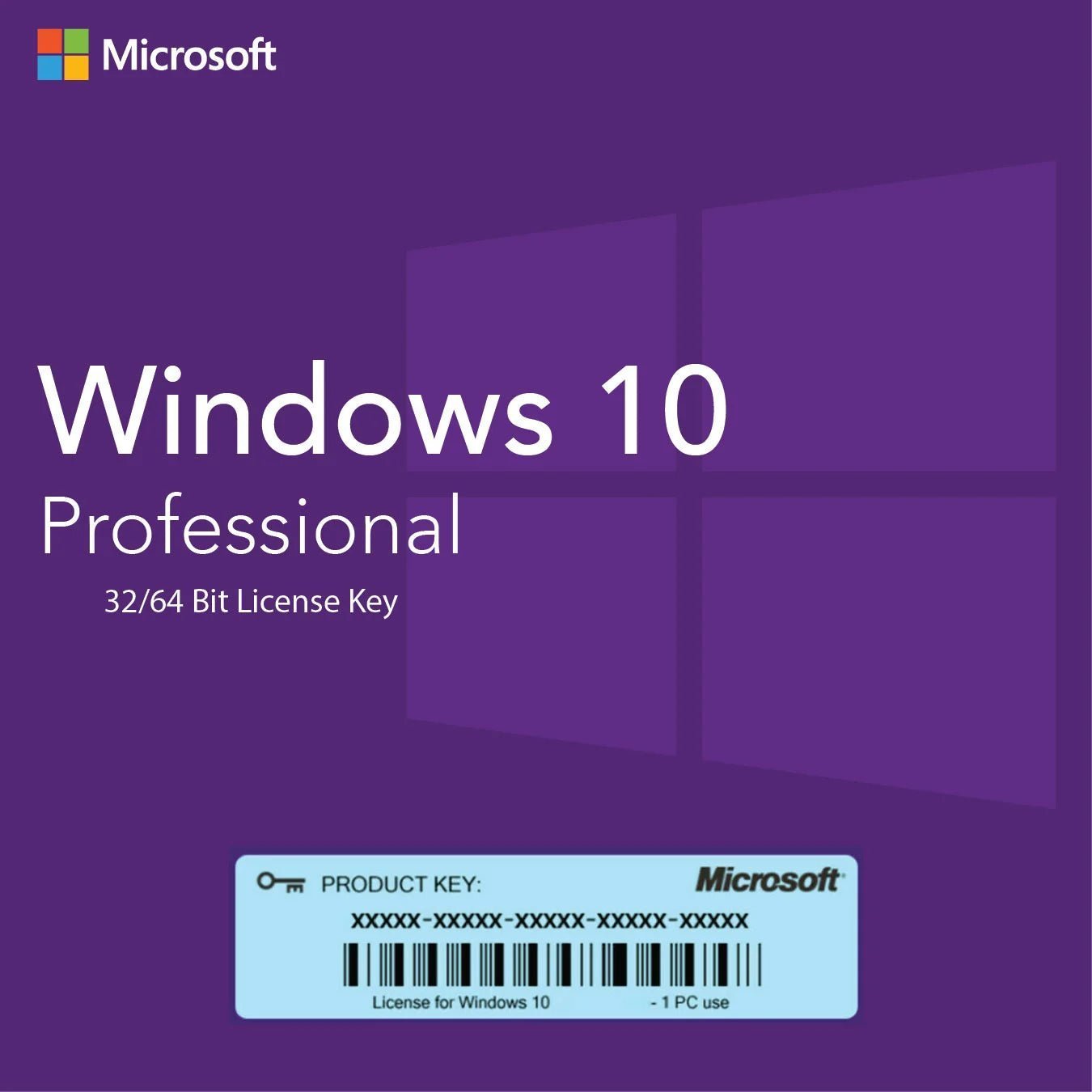 Microsoft Windows 10 Pro – Product Key – Lifetime License for 1 PC (32/64-bit)